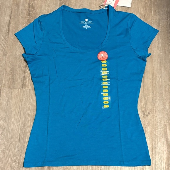Segments Women's Blue Short Sleeve Tee Merino wool - Picture 1 of 2